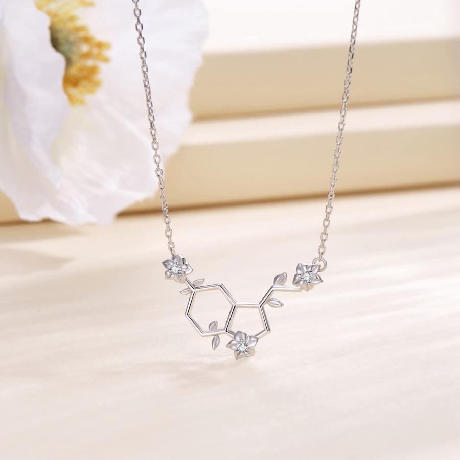 並行輸入品】Happiness Serotonin 分子ネックレス 女性用 925 