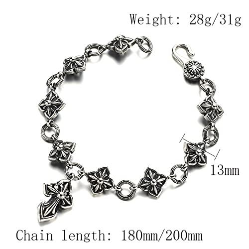 【並行輸入品】MOBEBI Bracelet,Gift,Anklet,S925 Sterling Silver Men's Cross Braの画像