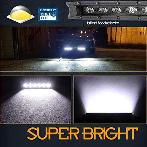 【並行輸入品】Nirider 6インチ 単列LEDライトバー 配線ハーネス付き ブラックシリーズ CREE LEDポッド 2個 60W スーパー_7