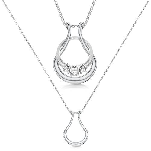 【並行輸入品】Emily C オリジナル特許取得済みリングホルダーネックレス   ステンレススチールネックレスリングホルダー   レディース&メの画像