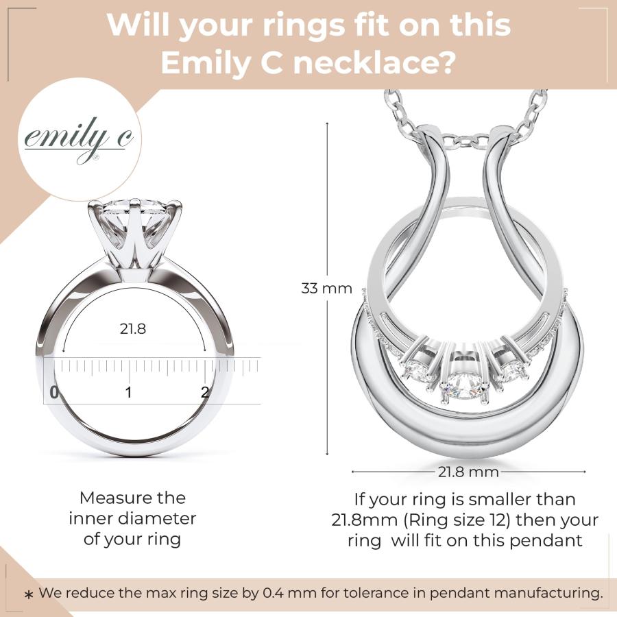 【並行輸入品】Emily C オリジナル特許取得済みリングホルダーネックレス   ステンレススチールネックレスリングホルダー   レディース&メの画像