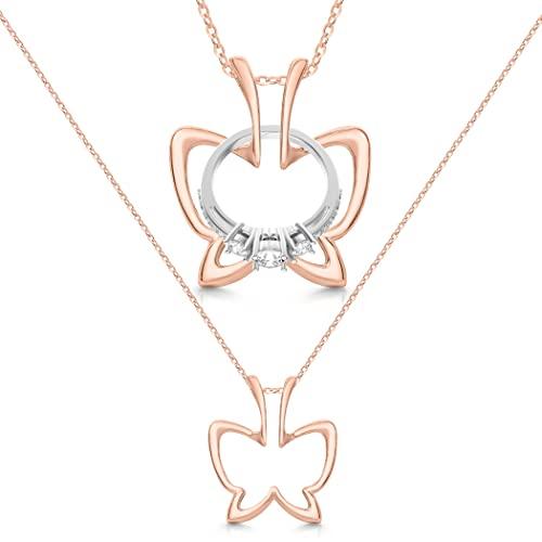 【並行輸入品】Emily C オリジナル特許取得済みリングホルダーネックレス   ステンレススチールネックレスリングホルダー   レディース&メの画像