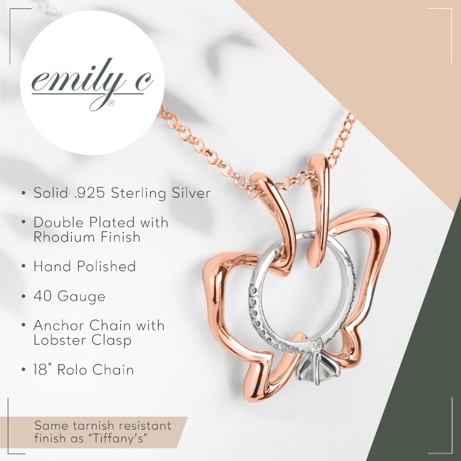 【並行輸入品】Emily C オリジナル特許取得済みリングホルダーネックレス   ステンレススチールネックレスリングホルダー   レディース&メの画像