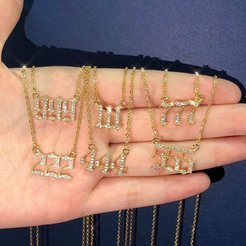 【並行輸入品】Zircon Angel Number Necklaces For Women 111 222 333 444 555 666_9