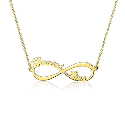 【並行輸入品】GLAVEHO 14K Real Gold Personalized Infinity Pendant Necklace witの画像