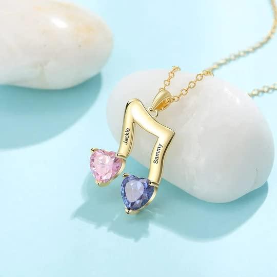 【並行輸入品】MUUYON Solid 10K/14K/18K Gold Personalized Music Note Name Necklの画像