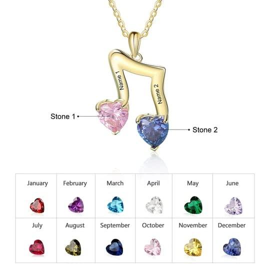【並行輸入品】MUUYON Solid 10K/14K/18K Gold Personalized Music Note Name Necklの画像