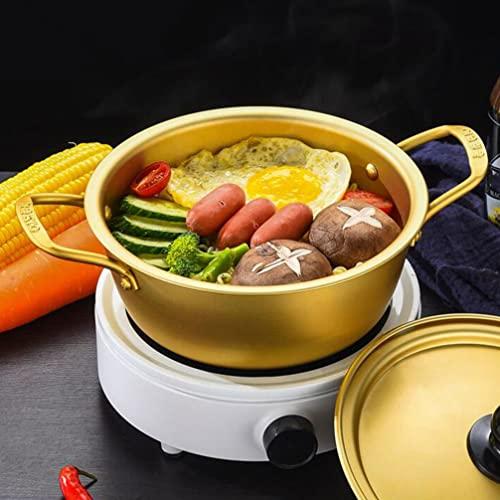 【並行輸入品】SHERCHPRY ラーメン鍋 ラーメン鍋 セット 韓国 ラーメン料理 鍋 ダブルハンドル インスタント ヌードル鍋 蓋付き スプ Amazon｜両手鍋 一人鍋 鍋料理 韓国麺ラーメン鍋アルミ鍋韓国黄色アルミ鍋インスタントラーメン鍋卓上鍋 IH対応 軽量 家庭用 業務用  鍋焼きうどん鍋 韓国ラーメン鍋 韓国 キッチン用 調理器具 (18cm)｜両手鍋 オンライン通販
