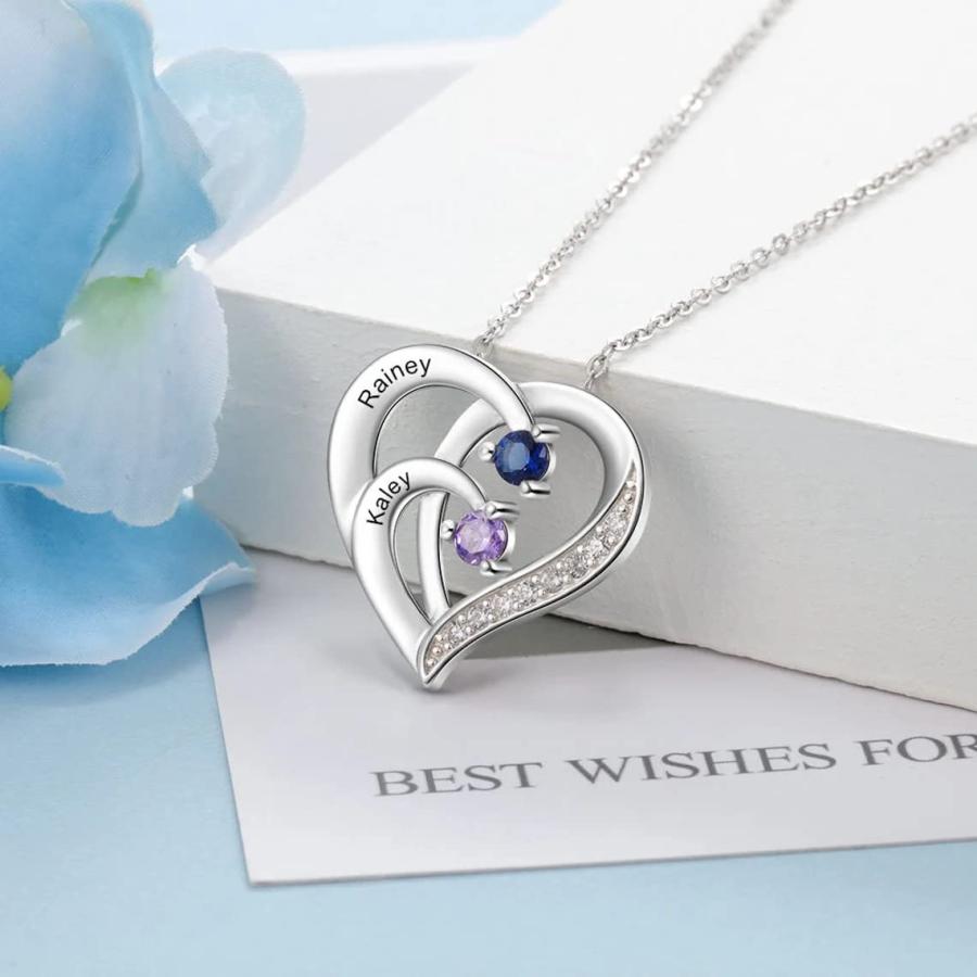 【並行輸入品】MOLICACI 14K/18K リアルゴールド パーソナライズハートネックレス 女性用 ソリッドゴールド カスタマイズ可 母の名の画像