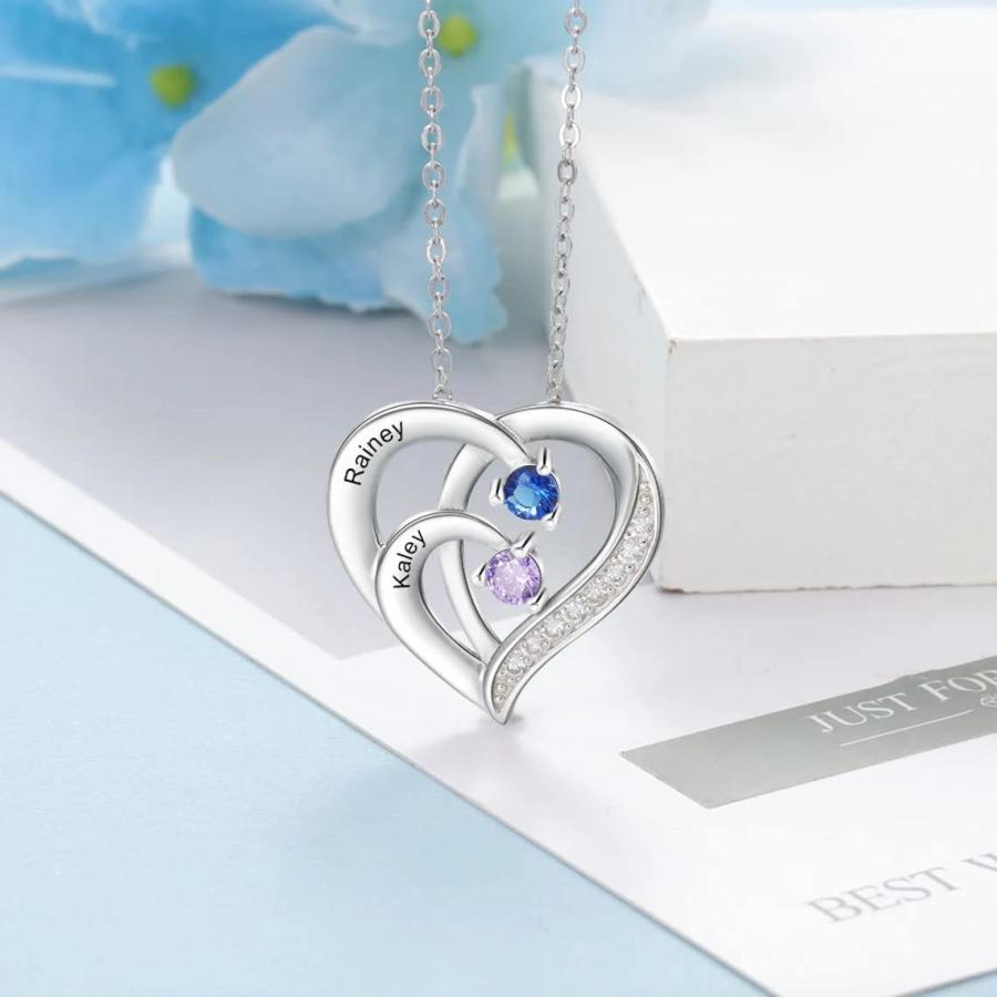 【並行輸入品】MOLICACI 14K/18K リアルゴールド パーソナライズハートネックレス 女性用 ソリッドゴールド カスタマイズ可 母の名の画像