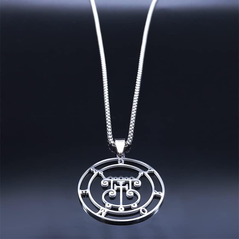 【並行輸入品】Satan Sigil GREMORY Stainless Steel Round Necklace Chain Women S_2