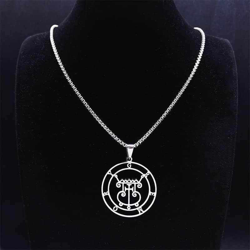 【並行輸入品】Satan Sigil GREMORY Stainless Steel Round Necklace Chain Women S_6
