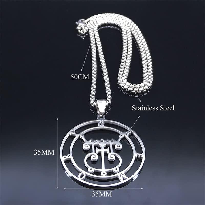 【並行輸入品】Satan Sigil GREMORY Stainless Steel Round Necklace Chain Women S_8