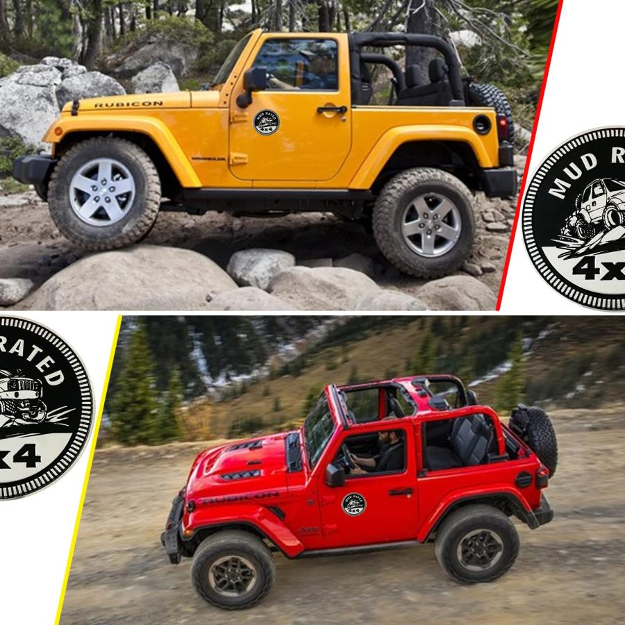 【並行輸入品】MUDバッジ定格カーエンブレム 4 x 4 メタル自動車バッジ 3Dメタルカーバッジエンブレム ラウンドエンブレムデカール カーバの画像