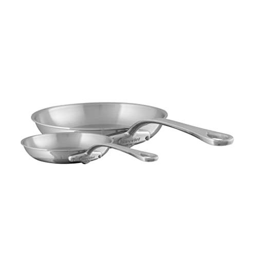 並行輸入品】Mauviel M'Cook 5層光沢ステンレススチール フライパン2点