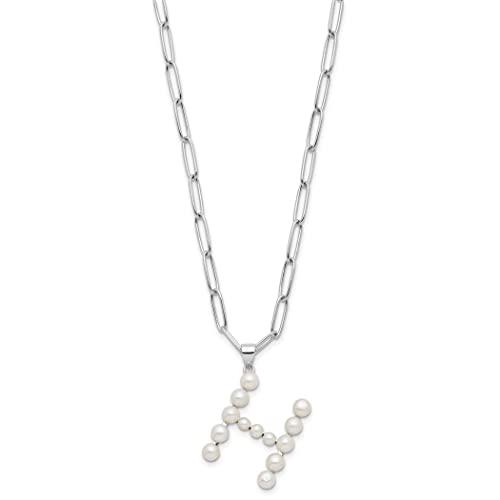 【並行輸入品】925 Sterling Silver Rhodium Plated 3 5.5mm Freshwater Cultured P_7