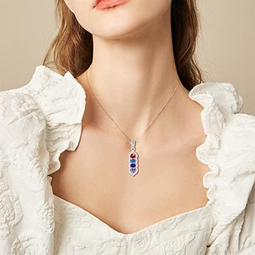【並行輸入品】QWBV NELO Personalized Sterling Silver Mothers Necklace With 1 6_7