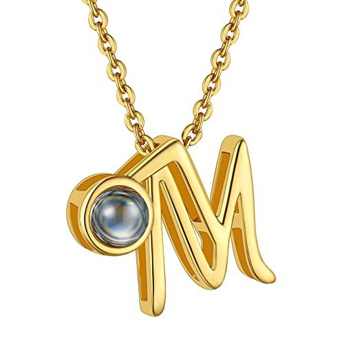 【並行輸入品】GOLDCHIC JEWELRY I Love You イニシャルネックレス 100ヶ国語カスタムフォトネックレス 女性用 クリス_1