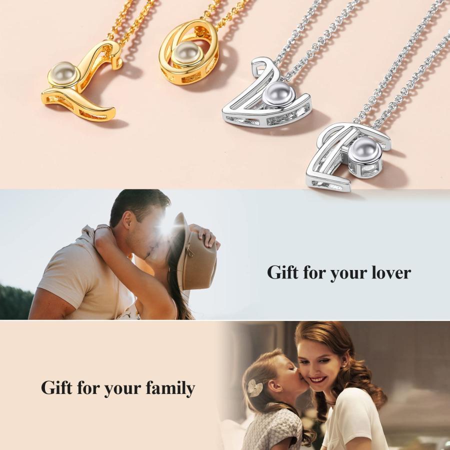 【並行輸入品】GOLDCHIC JEWELRY I Love You イニシャルネックレス 100ヶ国語カスタムフォトネックレス 女性用 クリス_9