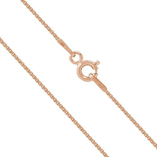 【並行輸入品】14Kゴールドメッキ スターリングシルバーチェーンネックレス 女性用ボックス 0.8mm 責任ある調達 非移行クラスプデザイン_1