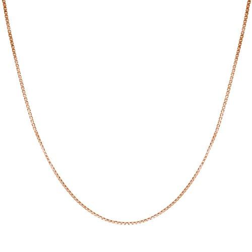 【並行輸入品】14Kゴールドメッキ スターリングシルバーチェーンネックレス 女性用ボックス 0.8mm 責任ある調達 非移行クラスプデザイン_4