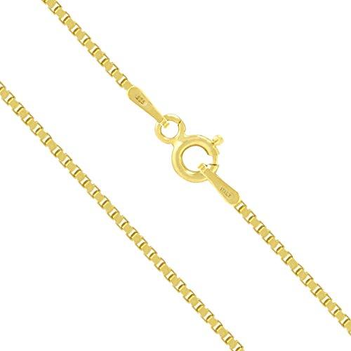 【並行輸入品】14Kゴールドメッキ スターリングシルバーチェーンネックレス 女性用ボックス 1.25mm 責任ある調達 非移行クラスプデザイ_1