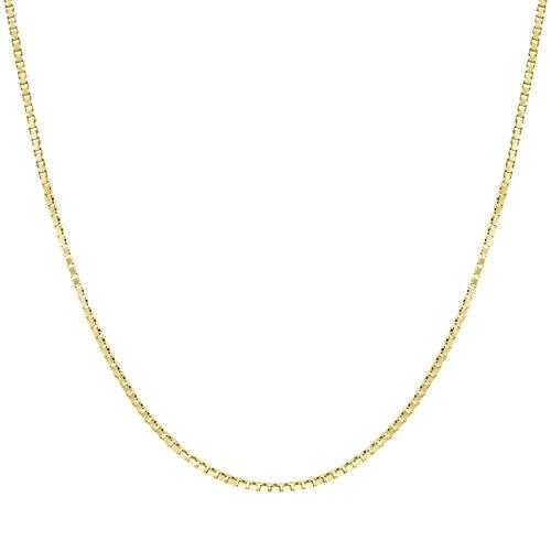 【並行輸入品】14Kゴールドメッキ スターリングシルバーチェーンネックレス 女性用ボックス 1.25mm 責任ある調達 非移行クラスプデザイ_4