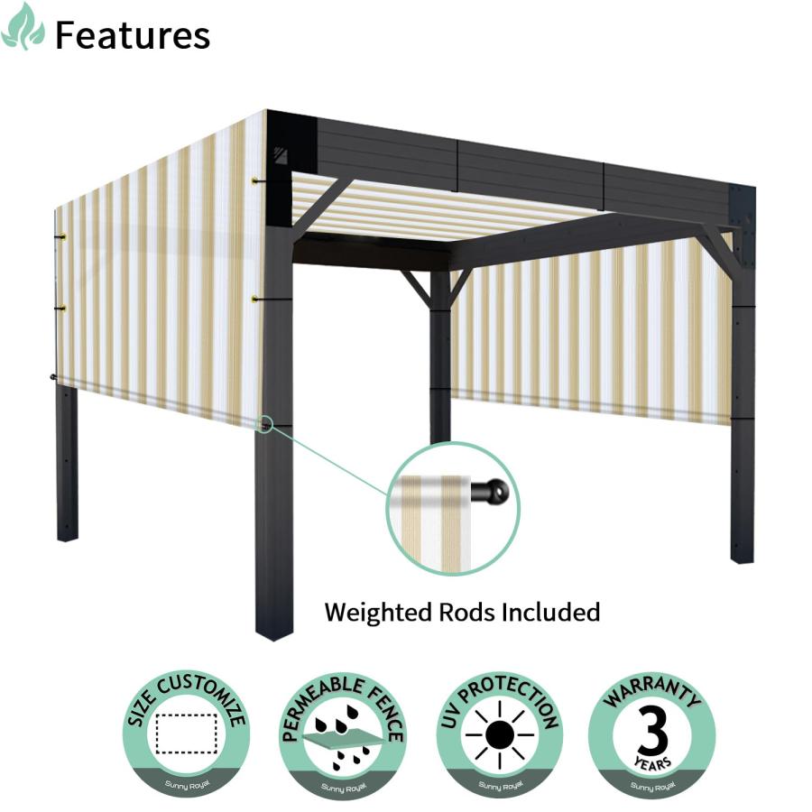 【並行輸入品】SunnyRoyal Pergola Shade Cover 16' x 10' Replacement Canopy Shadの画像