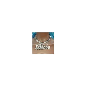 【並行輸入品】DOBLING Iced Out Heart Clasp Personalized Name Necklace with Cub_4