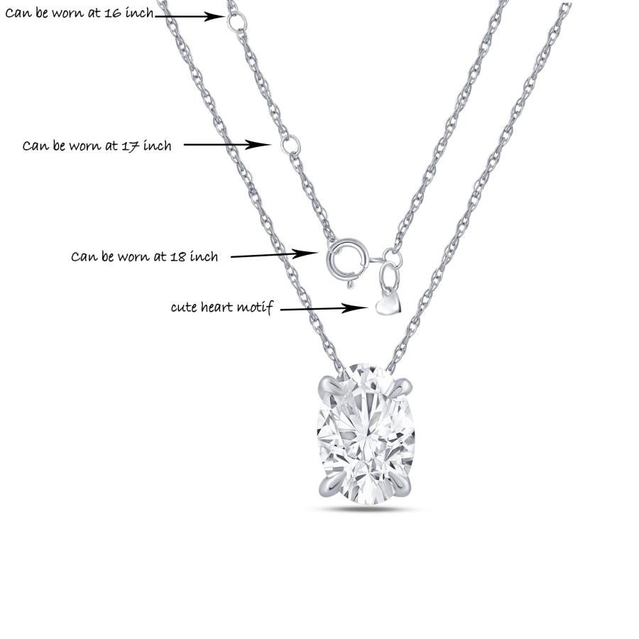 【並行輸入品】La Joya 1/2カラット ダイヤモンドネックレス レディース GH VS/SI 人工14Kホワイトゴールドダイヤモンドペンダ_3