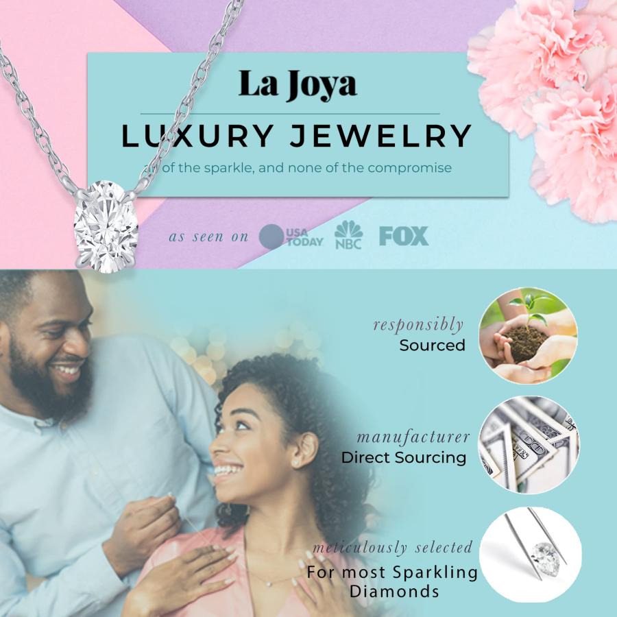 【並行輸入品】La Joya 1/2カラット ダイヤモンドネックレス レディース GH VS/SI 人工14Kホワイトゴールドダイヤモンドペンダ_6