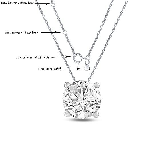 【並行輸入品】La Joya 1 CT TW人工ソリティアダイヤモンドネックレス 女性用   14Kソリッドゴールド 1カラットダイヤモンドネッの画像