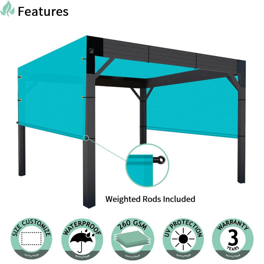 【並行輸入品】SunnyRoyal Pergola Shade Canopy Cover Waterproof 14' x 10' Replaの画像