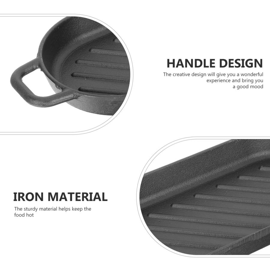 【並行輸入品】Cabilock 1 Set Steak Plate Grill Pan with Wooden Base Non  Stickの画像