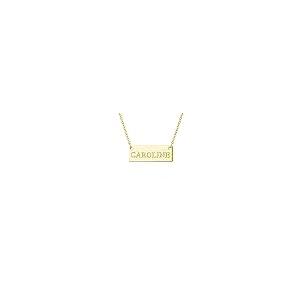 【並行輸入品】GLAVEHO 18K 14K Gold Name Bar Pendant Necklace, 18K 14K Solid Goの画像