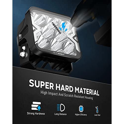 【並行輸入品】NOVSIGHT 4インチ LEDポッド ライトフラッド NOVSIGHT LED Pod Lights, 2023 Upgradの画像