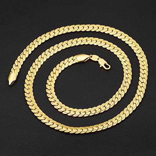 【並行輸入品】Ladies Stainless Steel Necklace, Curb Chain Gold Link 20 Inch 6Mの画像