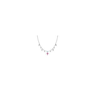 【並行輸入品】カラーダイヤモンドスタームーンリアル 925 スターリングシルバーネックレス女性ジュエリーエナメル蝶ファンシーチェーンチョーカーネの画像