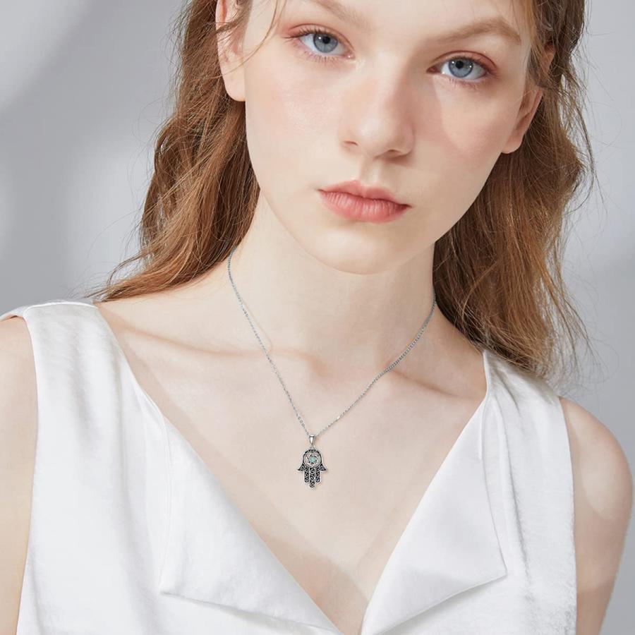 並行輸入品】BETHZA ハムサハンドネックレス 天然ターコイズ