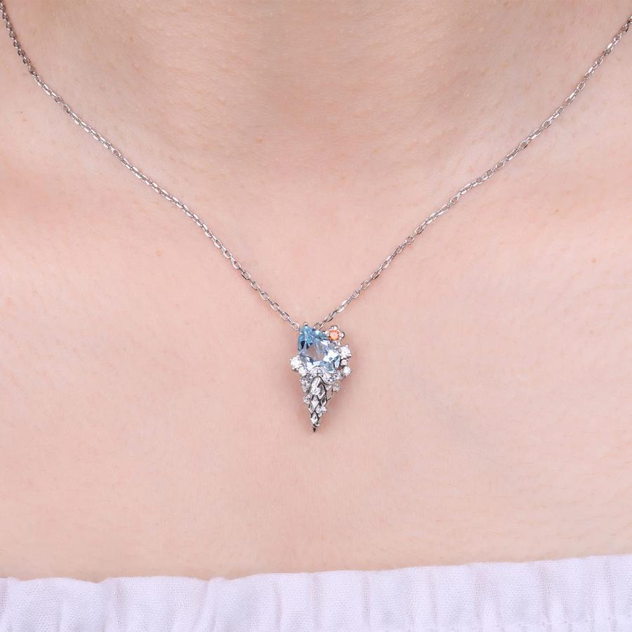 並行輸入品】JewelryPalace アイスクリーム 2.3カラット 本物のスカイ 【龍神様の霊石】スカイブルートパーズネックレス【黄玉】