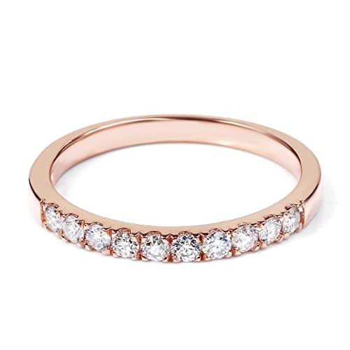 【並行輸入品】TIANYU GEMS モアッサナイト 婚約指輪 レディース ハーフエタニティ 結婚指輪 S925 スターリングシルバー リングの画像