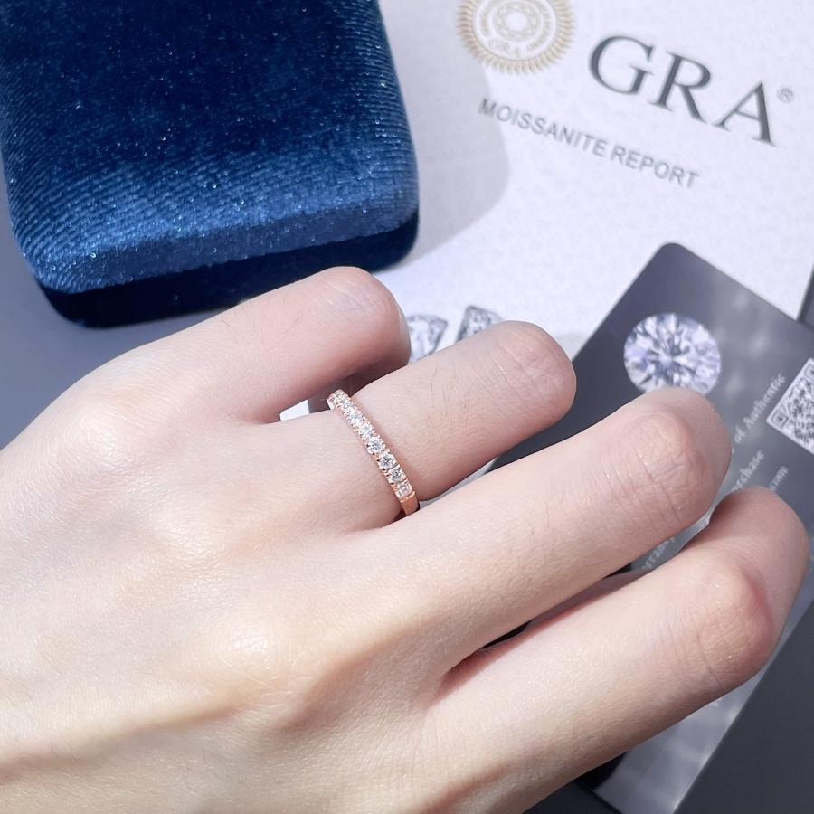 【並行輸入品】TIANYU GEMS モアッサナイト 婚約指輪 レディース ハーフエタニティ 結婚指輪 S925 スターリングシルバー リングの画像