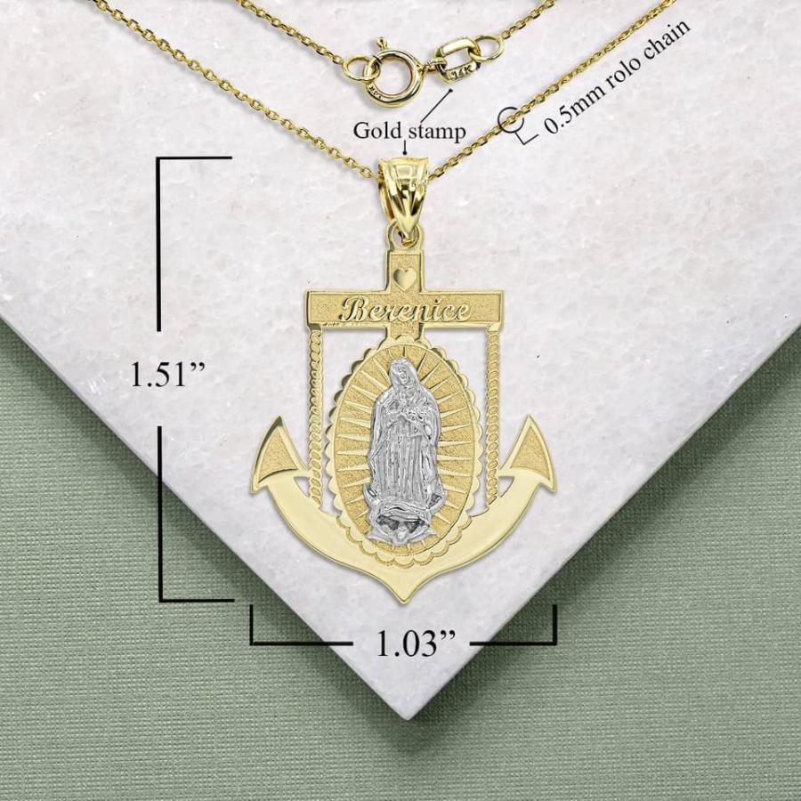 【並行輸入品】Personalized Name 10K Two Tone Gold Our Lady of Guadalupe Miracuの画像