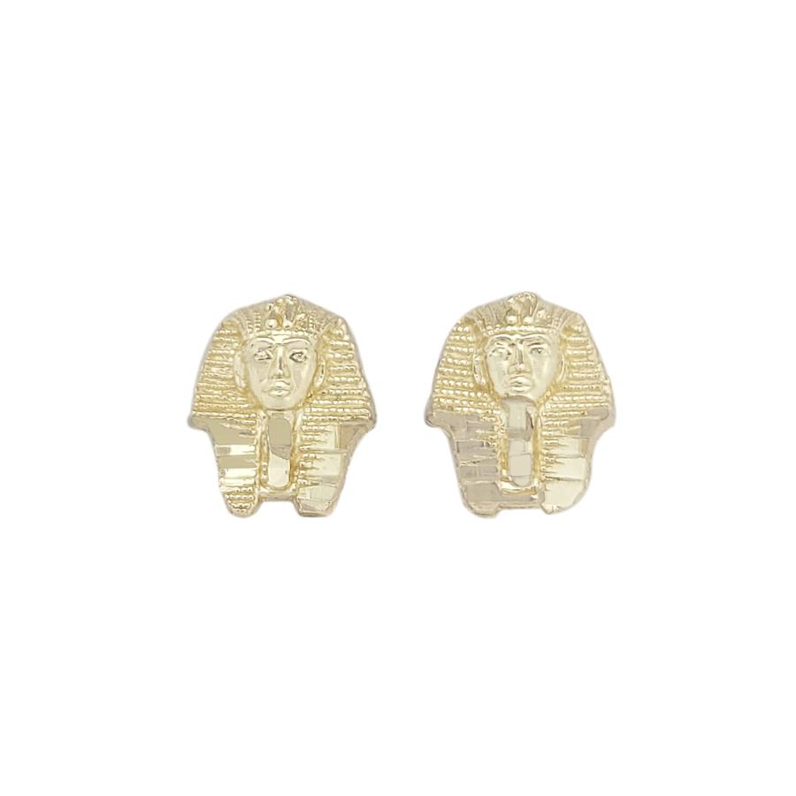 エジプト　シェル　葦と女神と男　イヤリング　ゴールド 並行輸入品】10K イエローゴールド ファラオピアス エジプト王の