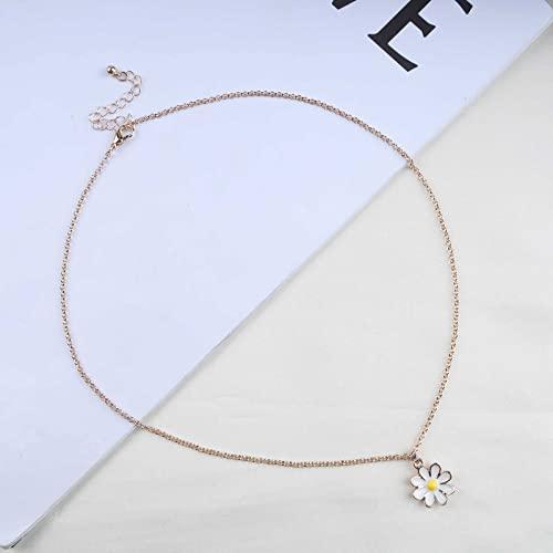【並行輸入品】Iaceble ボヘミア デイジーフラワーネックレス チョーカー デイジーペンダントネックレス ゴールドフラワーチョーカーネックレの画像