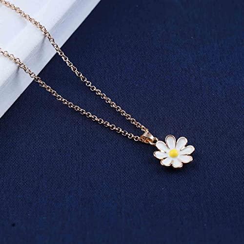 【並行輸入品】Iaceble ボヘミア デイジーフラワーネックレス チョーカー デイジーペンダントネックレス ゴールドフラワーチョーカーネックレの画像