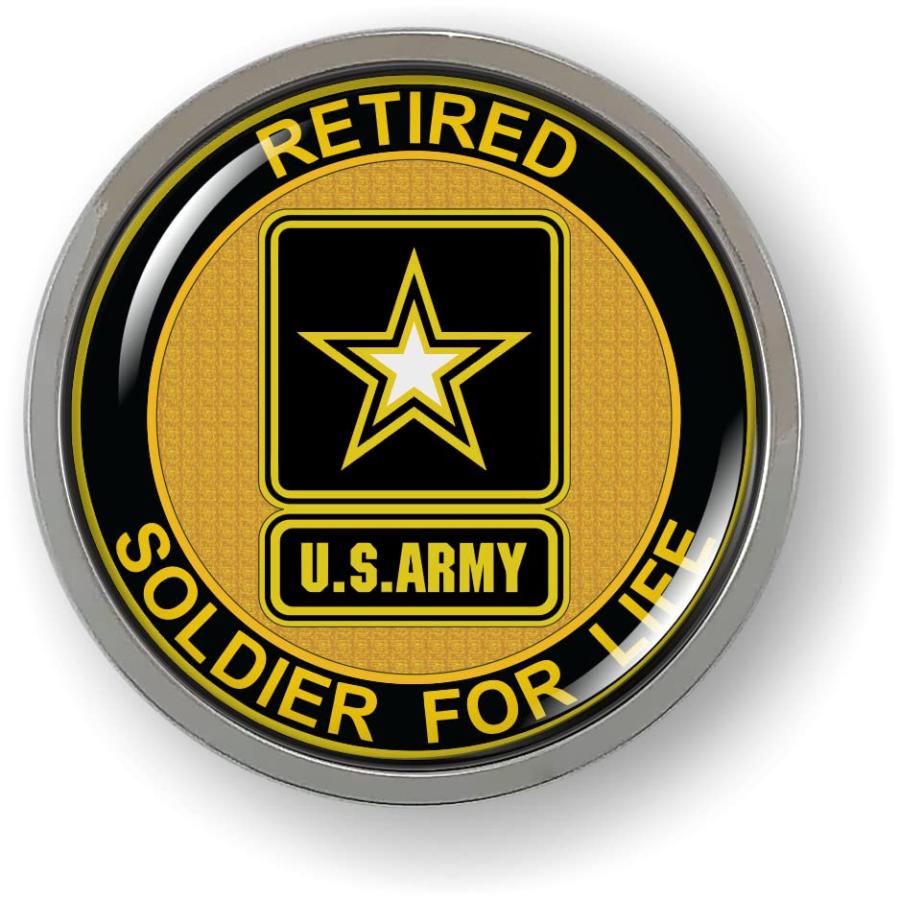 【並行輸入品】[公式ライセンス商品]   米陸軍 Retired Soldier for Life 3Dドーム型カーエンブレムバッジステッカー_2
