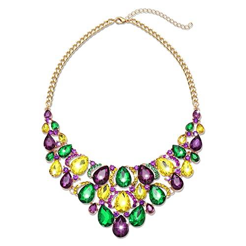 ARATLENCH Mardi Gras Necklace Statement Crystal Choker Necklace  並行輸入品｜best-style｜02