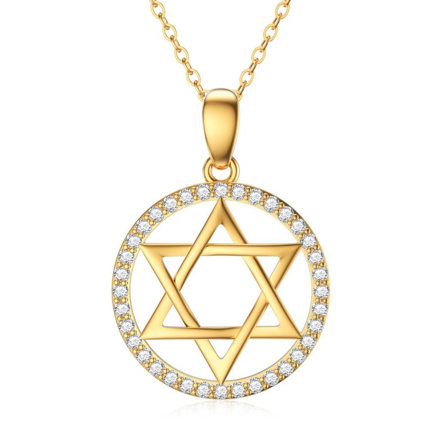 並行輸入品】14K ゴールド ダビデの星 ネックレス レディース ソリッド
