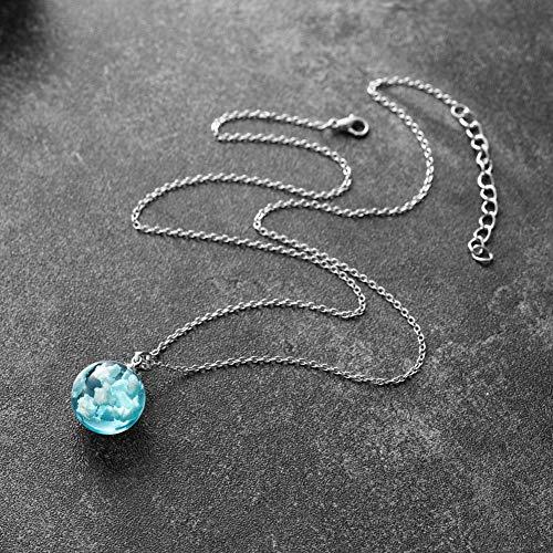 【並行輸入品】Initial Necklaces for Women Trendy Transparent Cloud Blue Neckla_7